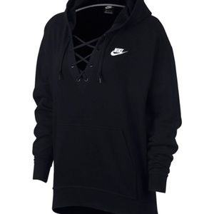 Nike Black Lace Up Hoodie- Brand New